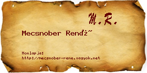 Mecsnober René névjegykártya